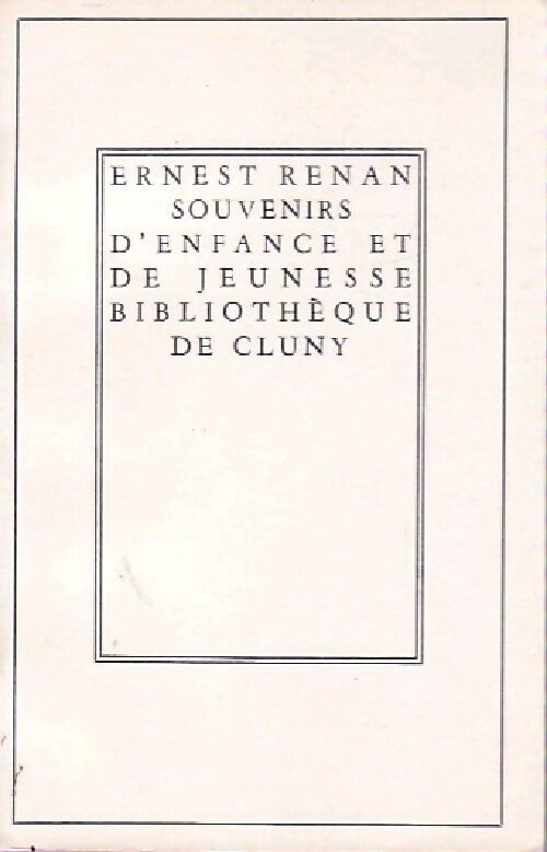 Livrenpoche : Souvenirs d'enfance et de jeunesse - Ernest Renan - Livre