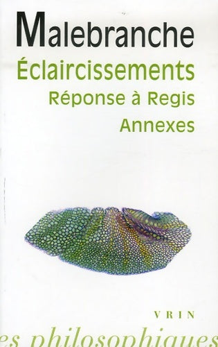 Livrenpoche : De la recherche de la vérité : Eclaircissements - Nicolas Malebranche - Livre