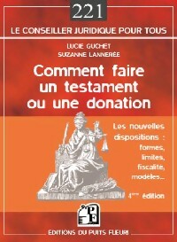 Livrenpoche : Comment faire un testament ou une donation - Suzanne Lannerée - Livre
