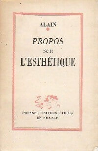 Livrenpoche : Propos sur l'esthétique - Alain - Livre