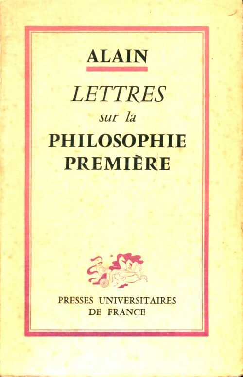 Livrenpoche : Lettres sur la philosophie première - Alain - Livre
