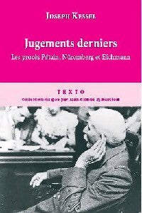 Jugements derniers - Joseph Kessel - Livre