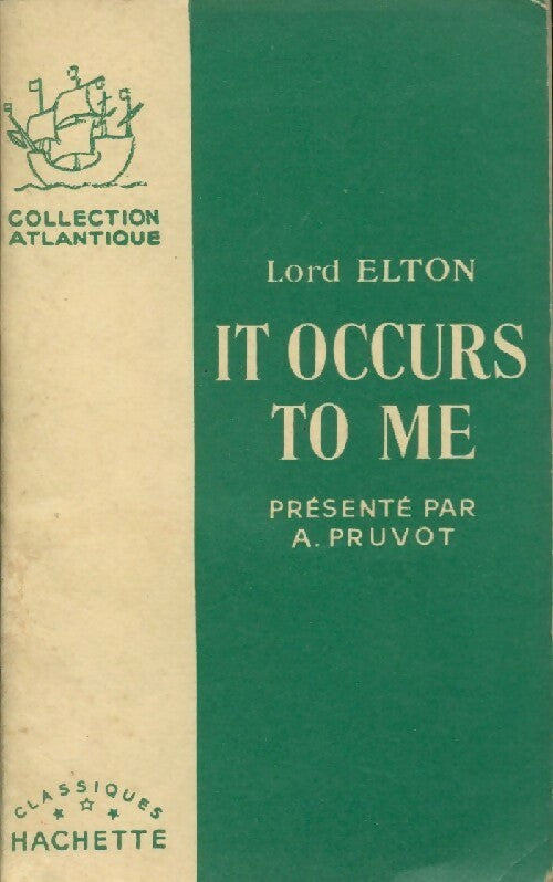 Livrenpoche : It occurs to me - Lord Elton - Livre