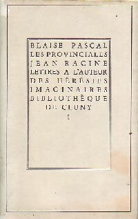 Les provinciales Tome I - Blaise Pascal -  Bibliothèque de Cluny - Livre