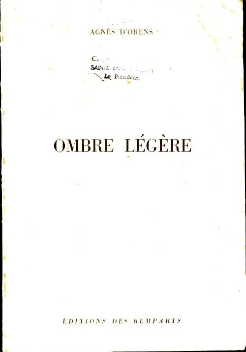 Livrenpoche : Ombre légère - Agnès D'Orens - Livre