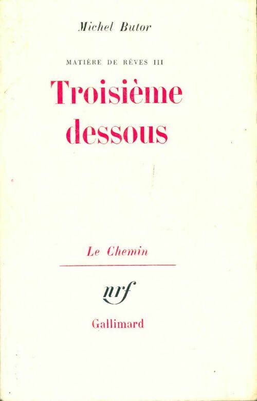 Livrenpoche : Matière de rêves Tome III : Troisième dessous - Michel Butor - Livre