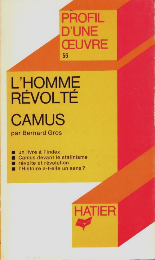 Livrenpoche : L'homme révolté de Camus - Bernard Gros - Livre