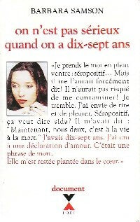 Livrenpoche : On n'est pas sérieux quand on a dix-sept ans - Barbara Samson - Livre