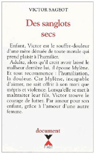 Livrenpoche : Des sanglots secs - Victor Sageot - Livre
