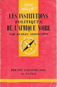 Livrenpoche : Les institutions politiques de l'Afrique Noire - Hubert Deschamps - Livre