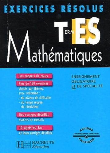 Livrenpoche : Exercice résolus : Mathématique, Termniale ES - Danielle Kieken - Livre