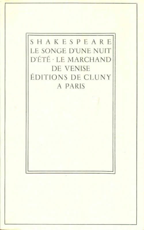 Livrenpoche : Le songe d'une nuit d'été / Le marchand de Venise - William Shakespeare - Livre
