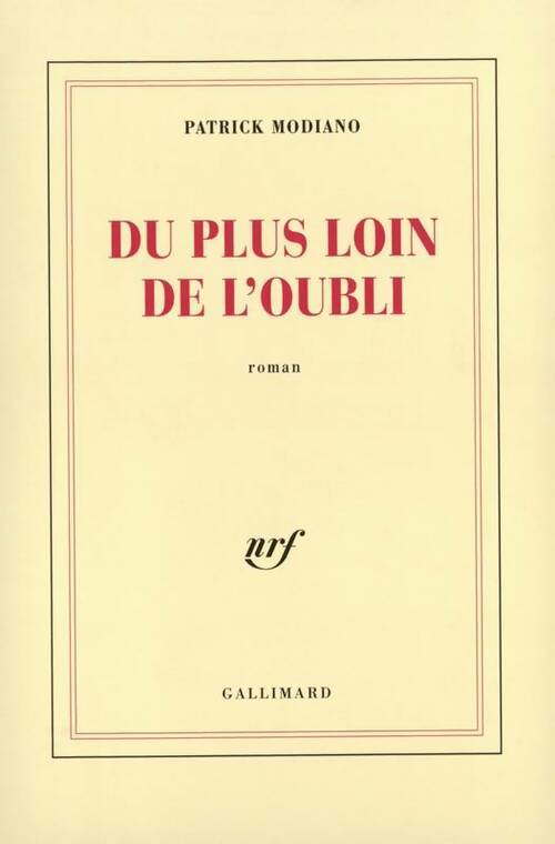 Livrenpoche : Du plus loin de l'oubli - Patrick Modiano - Livre
