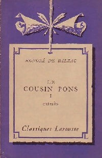 Livrenpoche : Le cousin Pons Tome I (extraits) - Honoré De Balzac - Livre