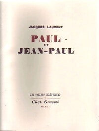Livrenpoche : Paul et Jean-Paul - Jacques Laurent - Livre