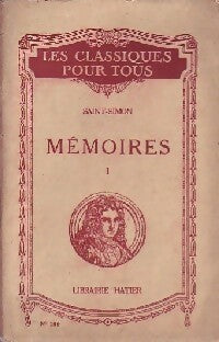 Mémoires Tome I 1691-1701 - Saint Simon - Livre