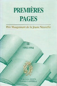 Livrenpoche : Premières pages Tome III : 1993-1994 - Collectif - Livre