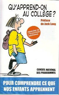 Livrenpoche : Qu'apprend-on au collège - Collectif - Livre