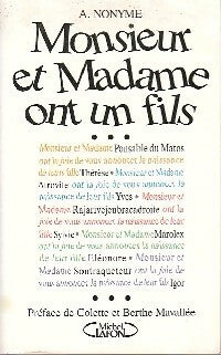 Livrenpoche : Monsieur et Madame ont un fils - A. Nonyme - Livre