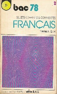 Livrenpoche : Français, sujets corrigés série F, G, H Bac 78 - Inconnu - Livre