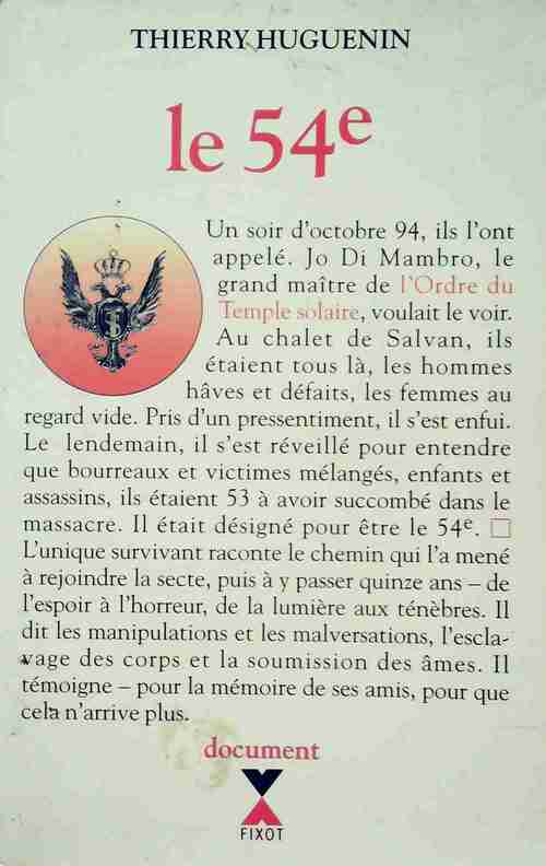 Livrenpoche : Le 54e - Thierry Huguenin - Livre