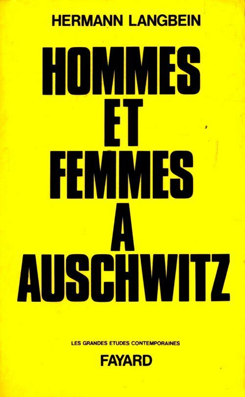 Livrenpoche : Hommes et femmes à Auschwitz - Hermann Langbein - Livre