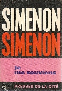 Je me souviens - Georges Simenon - Livre