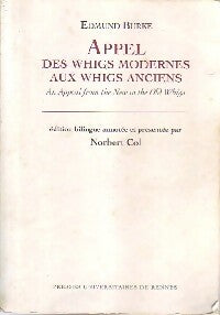 Livrenpoche : Appel des whigs modernes aux whigs anciens - Edmund Burke - Livre