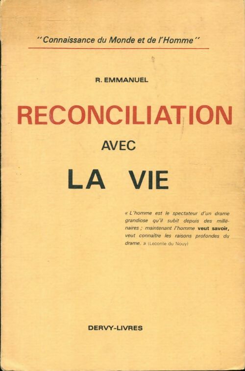 Livrenpoche : Reconciliation avec la vie - R. Emmanuel - Livre