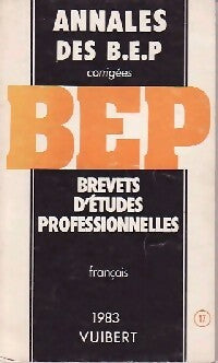 Livrenpoche : Annales du B.E.P.1983 : Français - Inconnu - Livre