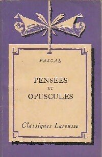 Livrenpoche : Pensées et opuscules - Pascal - Livre