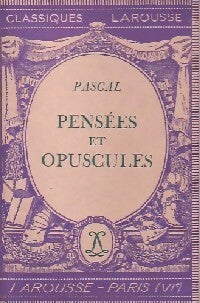 Livrenpoche : Pensées et opuscules - Pascal - Livre