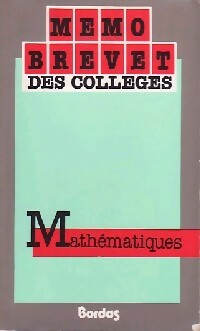 Mathématiques - Simone Such -  Mémo Brevet des Collèges - Livre