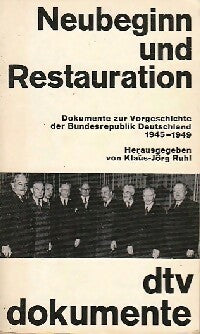 Neubeginn und restauration - Klaus-Jörg Ruhl -  Dtv - Livre