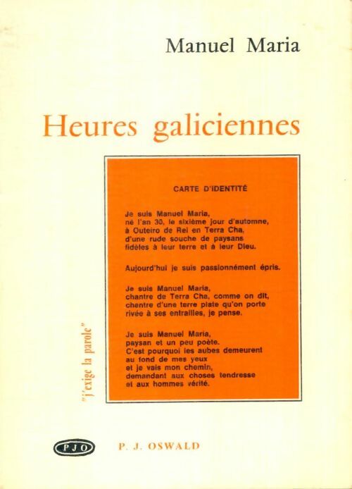 Livrenpoche : Heures galiciennes - Manuel Maria - Livre
