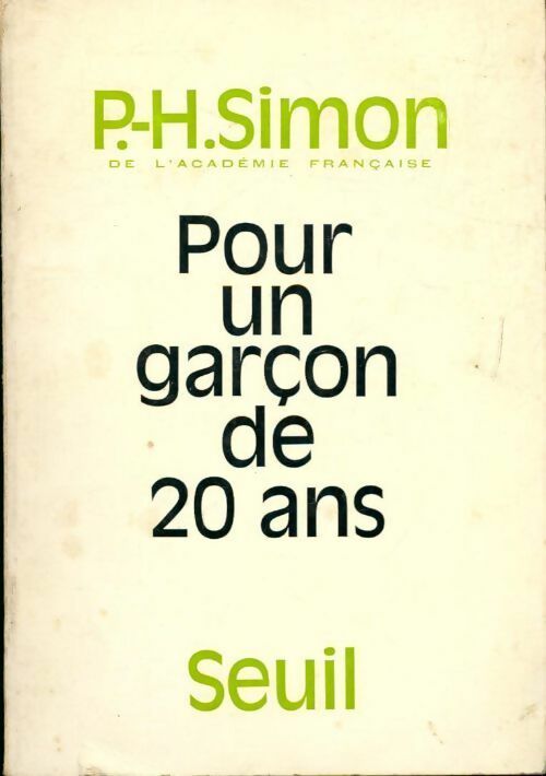 Livrenpoche : Pour un garçon de 20 ans - P.H. Simon - Livre