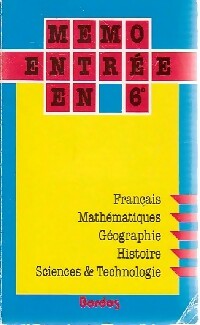 Livrenpoche : Mémo entrée en 6è - Jean Boudarel, Gabriel Métaut, Lucien Moulira - Livre