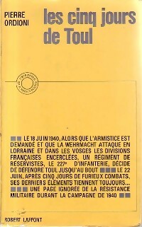 Livrenpoche : Les cinq jours de Toul - Pierre Ordioni - Livre