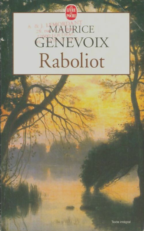 Raboliot - Maurice Genevoix -  Le Livre de Poche - Livre