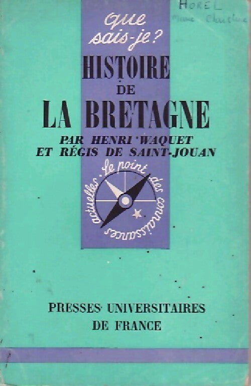 Livrenpoche : Histoire de la Bretagne - Henri Waquet, Régis De Saint-Jouan - Livre