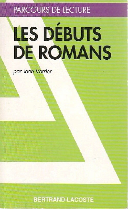 Livrenpoche : Les débuts de romans - Jean Verrier - Livre