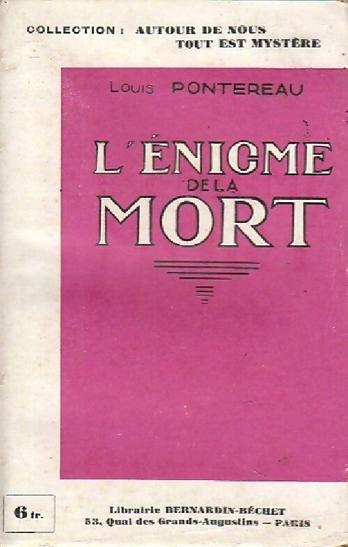Livrenpoche : L'énigme de la mort - Louis Pontereau - Livre