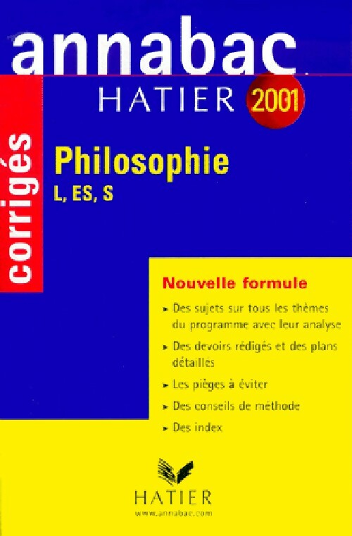 Livrenpoche : Philosophie Séries L, ES, S : Corrigés 2001 - Sylvie Montlahuc, Agathe Arnold - Livre