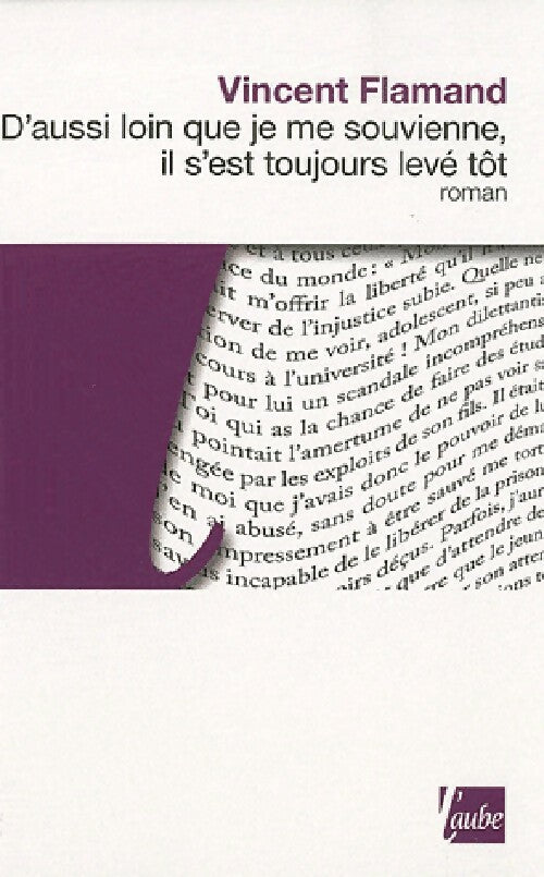 Livrenpoche : D'aussi loin que je me souvienne, il s'est toujours levé tôt - Flamand - Livre