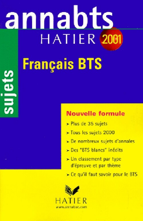 Livrenpoche : Français BTS sujets 2001 - Anne Boyer-Vidal - Livre