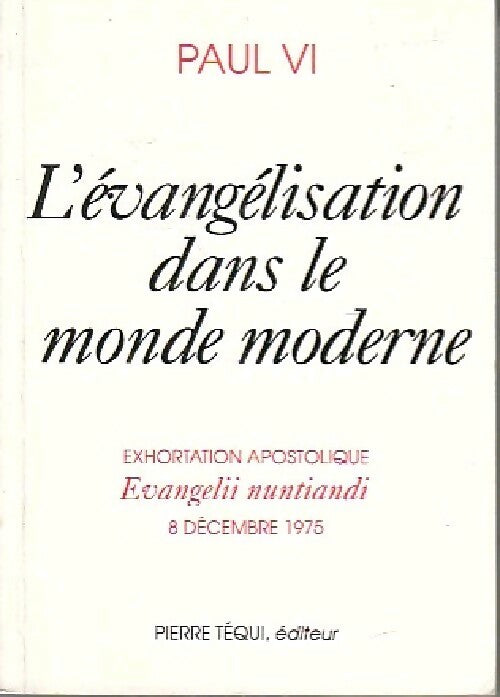 Livrenpoche : L'évangélisation dans le monde moderne - Paul VI - Livre