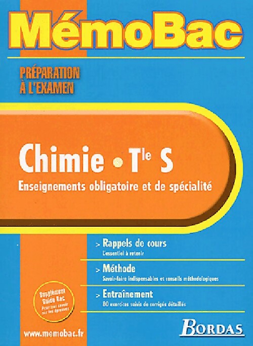 Chimie Terminales S - Jean-marie Genin -  MémoBac - Livre