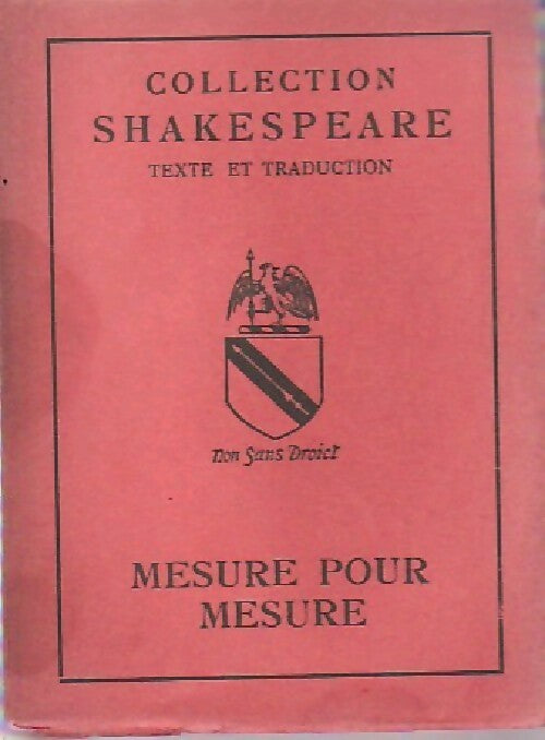 Mesure pour mesure - William Shakespeare - Livre