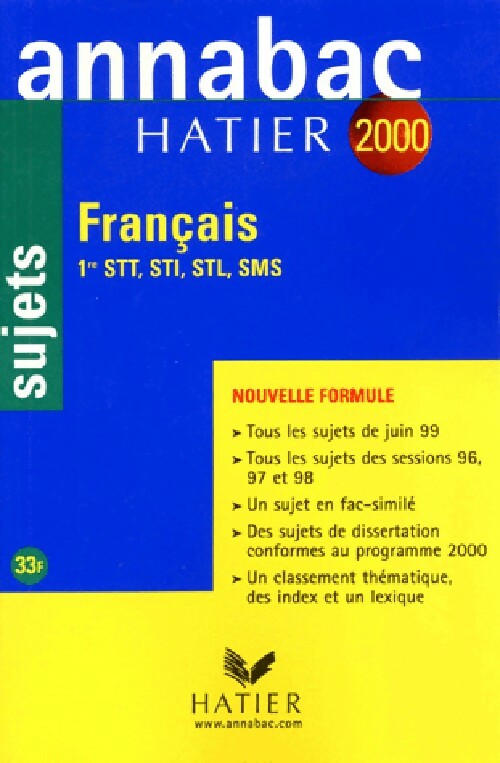 Livrenpoche : Français 1ères STT, STI, STL, SMS Sujets 2000 - Christine Géray - Livre