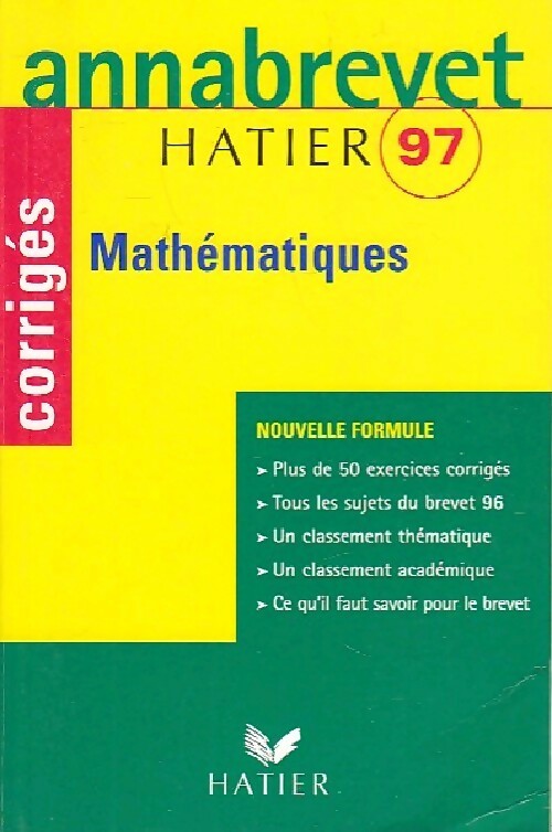 Livrenpoche : Mathématiques Brevet Corrigés 1997 - Bernard Demeillers - Livre